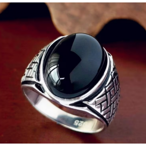 블랙 아게이트 링