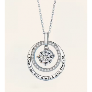 실버 모이사나이트 목걸이