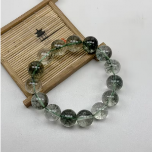 천연 그린 팬텀 쿼츠 비즈 팔찌