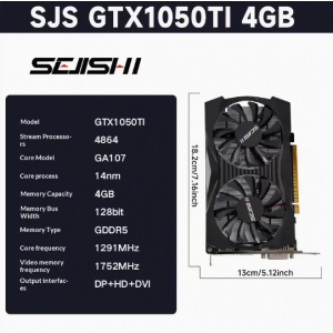 SEJISHI GTX1050TI 4GB GDDR5 게이밍 그래픽 카드