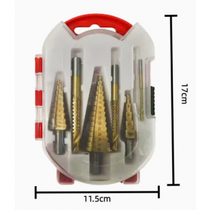 제노트렉 6PCS 고속절삭 티타늄 스텝드릴비트 세트 금속판