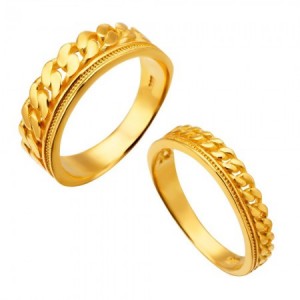 라인 체인 커플 반지