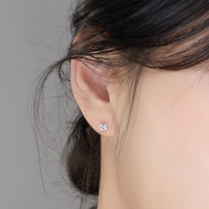 2부 랩 다이아몬드 귀걸이 4프롱